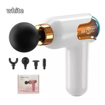 Массажный пистолет с ЖК-дисплеем, электронный массажер для массажа всего тела, для снятия мышечной боли во время фитнес-упражнений With Box фиолетовый