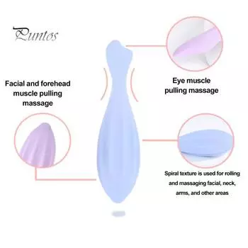 Массажный ролик для лица для снятия усталости и морщин, лифтинг кожи, портативный силиконовый косметический ролик-карандаш, антивозрастной косметический инструмент для женщин и мужчин синий