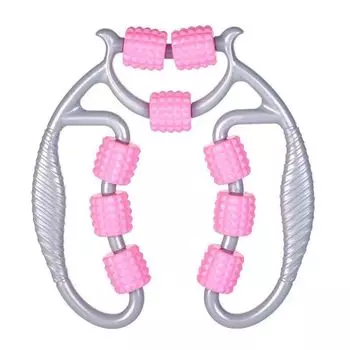 Массажный ролик для отечности фасции 9 удобный целлюлит ноги, икры, ручной, бедра, облегчение, шея, плечи, освобождение, ролики, освежение, (розовый)