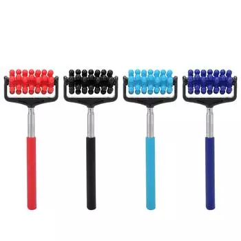 Массажный ролик для спины, мужской и женский бытовой роликовый массажер для облегчения боли в мышцах, телескопический роликовый массажер Dark Blue