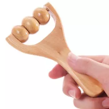 Массажный роликовый инструмент для талии, бедер, ног, рук, всего тела, массажер из чистого дерева груши, легкий натуральный ролик для мышц