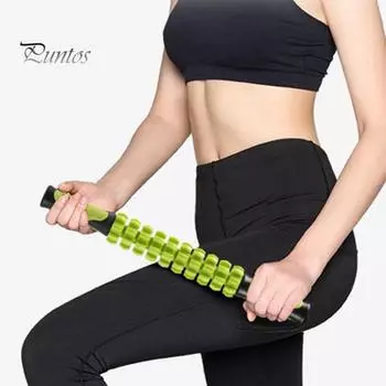 Массажный роликовый массажер для снятия боли в мышцах, глубокого расслабления тканей, физиотерапии, массажной палочки для лица, плеч, рук и тела жёлтый