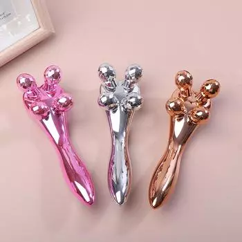 Массажный роликовый массажер для спины и тела Массажер для лица, глаз, шеи, мышц, молоточек для релаксации, похудения, красоты, удаления морщин фиолетовый