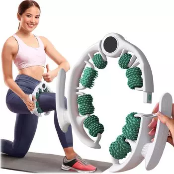 Массажный роликовый массажер Kumomi, расслабляющий мышечный ринг для бедер, многофункциональный мышечный тренажёр для ног, для похудения мышц всего тела, фасции, йога для ног [съемный и снимает усталость] зелёный