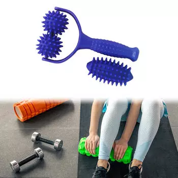 Массажный роликовый мяч и ролик, портативный тренажер с ручкой для ног и всего тела
