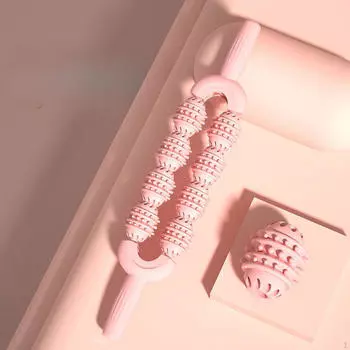 Массажный роликовый палочный тренажер 41 см длинный тренировочный йога колонна массажер для мышц инструменты для шеи виды спорта розовый