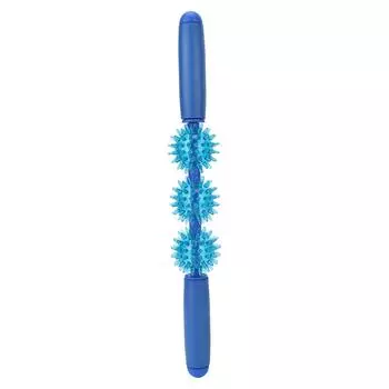 Массажный роликовый стержень с 3 массажными шариками, 360-градусный массажный ролик для мышц и фасций