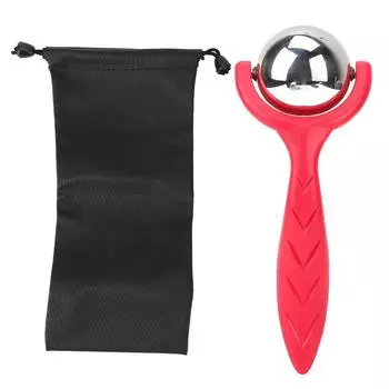 Массажный шарик для лица с эргономичной ручкой, холодный, горячий, компрессионный, ручной массажер из нержавеющей стали розы красного