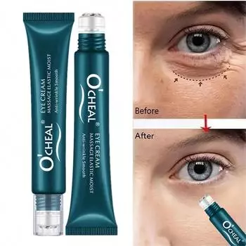 Массажный шарик с эластичным мягким кремом для век Увлажняющий освежающий крем для век 20g синий