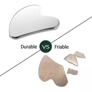 Массажный скребковый инструмент из нержавеющей стали для кожи лица и тела Скребок из нержавеющей стали для лица Металлический инструмент серебряный