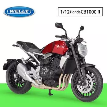 Масштаб 1/12 Welly Honda CB1000R, модель мотоцикла из сплава, литье под давлением, металлическая игрушка, модель мотоцикла, высокая имитация, коллекция, детские подарки 1/12-17.7x10.5x7cm красный