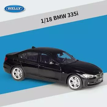 Масштаб 1/18 Welly BMW 355i, модель автомобиля из сплава, литье под давлением, металлические игрушечные автомобили, модель автомобиля, коллекция высокой имитации, детские подарки 1/18-25.5x10x8.3cm чёрный