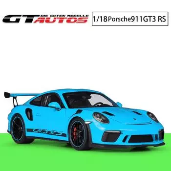 Масштаб 1/18 Welly Porsche 911 GT3 RS, модель автомобиля из сплава, литье под давлением, металлические игрушечные автомобили, модель автомобиля, коллекция высокой имитации, детские подарки 1/18-25.6x10.5x7.2cm
