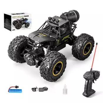 Масштаб 1/18 вездеходный радиоуправляемый автомобиль с распылителем тумана и огнями электромобили игрушки Upgraded version spray black