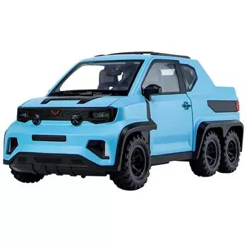 Масштаб 1/18 WULING MINI EV 6X6, литая под давлением модель автомобиля, игрушечный автомобиль с откатным механизмом, звуком и светом для детей, коллекция подарков для мальчиков и девочек 1/18-19x8x8cm