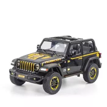 Масштаб 1/20 Jeep Wrangler Rubicon литые модели автомобилей из сплава металлические игрушечные внедорожники модель автомобиля имитационная коллекция детский подарок чёрный