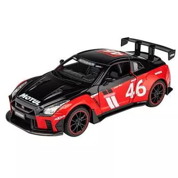 Масштаб 1/22 GTR Racing, литая под давлением модель автомобиля, игрушечный автомобиль с откатным механизмом, звуком и светом для детей, коллекция подарков для мальчиков и девочек 1/22-19.8x8.5x6cm красный