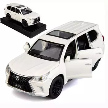 Масштаб 1/22 Lexus 570, внедорожный роскошный внедорожник, модель автомобиля, большой игрушечный автомобиль из цинкового сплава со звуком и светом для детей, подарок для мальчиков и девочек