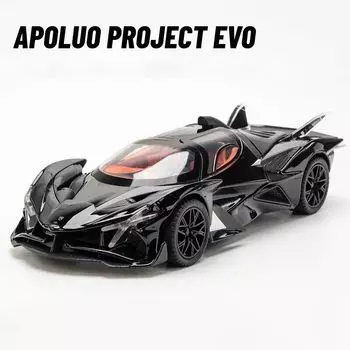 Масштаб 1/24 Apollo IE Intensa Emozione, литая под давлением модель автомобиля, имитация звука, света, подарок 1/24-Size:21*8.3*5.4cm чёрный