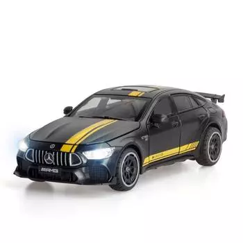 Масштаб 1/24 Benz AMG GT63, литая под давлением модель автомобиля, игрушечный автомобиль с откатным механизмом, звуком и светом для детей, коллекция подарков для мальчиков и девочек 1/24-21.5x8.7x6cm чёрный