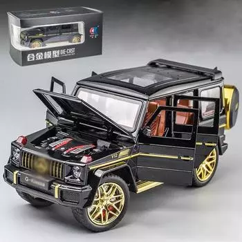 Масштаб 1/24 Benz G-KLESSA AMG G63, литая под давлением модель автомобиля, игрушечный автомобиль с откатным механизмом, звуком и светом для детей, коллекция подарков для мальчиков и девочек 1/24-22x9.2x9cm розовый