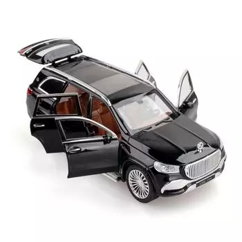 Масштаб 1/24 Benz Maybach Gls600, модель автомобиля из сплава, детская игрушечная машина, подарочные украшения, имитация внедорожника, модель автомобиля, коллекция для мальчиков 1/24-20.5x9x6cm чёрный