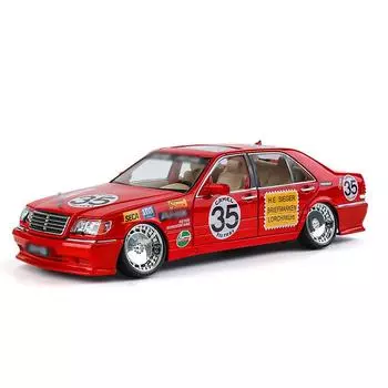 Масштаб 1/24 Benz S W140 320SEL Модифицированная версия Супер Гоночный Автомобиль Литой Металлический Сплав Модель Коллекционирование Автомобилей Хобби Украшения красный