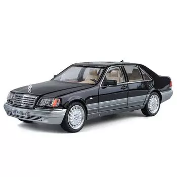 Масштаб 1/24 BENZ W140 S320 SEL Street Edition сплав ретро старая модель автомобиля литые металлические классические автомобили транспортные средства модель звук свет детские игрушки подарок чёрный