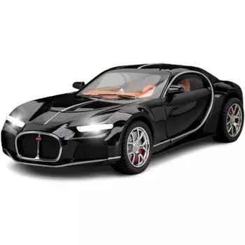 Масштаб 1/24 Bugatti Atlantic, модель автомобиля из сплава, литая под давлением игрушечный транспорт, с подсветкой и музыкой, для взрослых и детей, декоративные предметы, предметы коллекционирования 1/24-Size:20*8.2*5.3cm чёрный