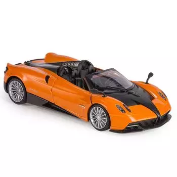 Масштаб 1/24 Huayra Roadster, литая под давлением модель автомобиля, игрушечный автомобиль с откатным механизмом, звуком и светом для детей, коллекция подарков для мальчиков и девочек 1/24-19.7x8.2x4.5cm оранжевый
