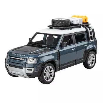 Масштаб 1/24 Land Rover Defender литая модель автомобиля: Подробная копия с открывающимися дверями, капотом и багажником, идеальный подарок для любителей автомобилей зелёный