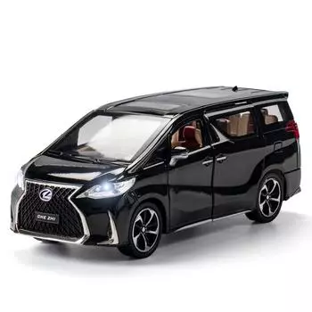 Масштаб 1/24 Lexus LM300, литая под давлением модель автомобиля из сплава, металлический автомобиль со светом и звуком для детей и взрослых, подарочная коллекция