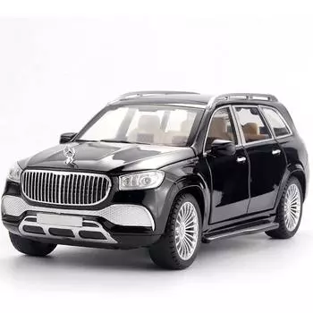 Масштаб 1/24 Maybach GLS-Class GLS600, литая под давлением модель автомобиля, игрушечный автомобиль с откатным механизмом, звуком и светом для детей, коллекция подарков для мальчиков и девочек 1/24-Size:21*8*7.5cm чёрный