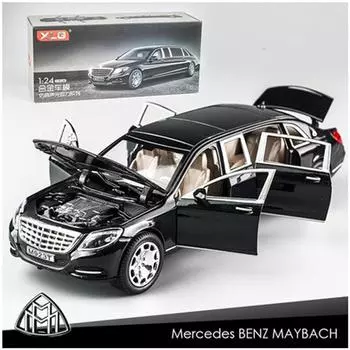 Масштаб 1/24 Maybach S600, литая под давлением модель автомобиля, игрушечный автомобиль с откатным механизмом, звуком и светом для детей, коллекция подарков для мальчиков и девочек 21.5*7.5*5.6cm