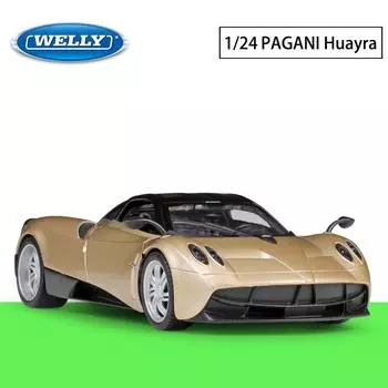 Масштаб 1/24 WELLY Pagani Huayra, модель автомобиля из сплава, литье под давлением, металлические игрушечные автомобили, модель автомобиля, коллекция высокой имитации, детские подарки 1/24-19.4x8.5x5.2cm золотой