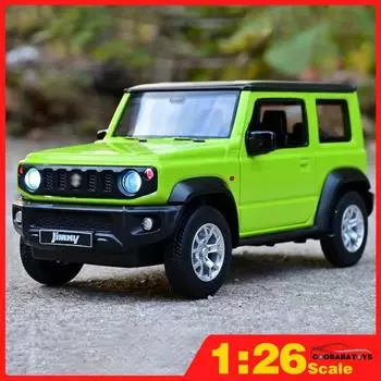 Масштаб 1/26 Suzuki Jimny, металлические литые под давлением игрушки из сплава, модели автомобилей, грузовики для мальчиков, детские внедорожники, коллекция для хобби зелёный
