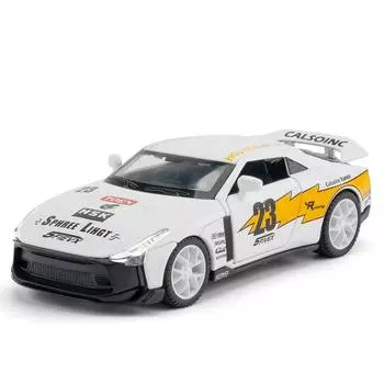 Масштаб 1/32 GTR50 Игрушечные модели машинок Литые литые гоночные автомобили версии Lightning Track Модели с открытыми дверями Подарки для мальчиков