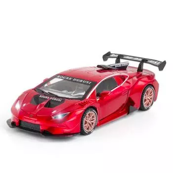 Масштаб 1/32 HURACAN ST EVO, литая под давлением модель автомобиля, игрушечный автомобиль с откатным механизмом, звуком и светом для детей, коллекция подарков для мальчиков и девочек 1/32-17x7.5x4cm красный