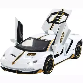 Масштаб 1/32 Lambo LP770-4, литая под давлением модель автомобиля, игрушечный автомобиль из сплава с откидным механизмом, звуком и светом, 3 открытые двери, подарок для детей, малышей, мальчиков и девочек