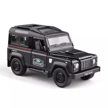 Масштаб 1:32 Land Rover Defender SUV, литой под давлением сплав, игрушки, модели автомобилей, грузовики, подарок для мальчиков, детей, внедорожные транспортные средства 1/32-size: 14.3*6.2*7.4cm чёрный