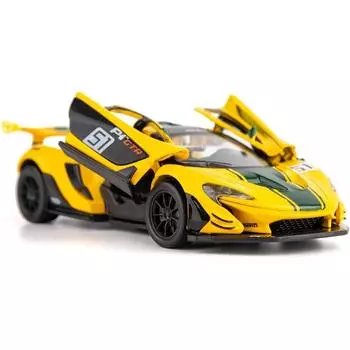 Масштаб 1/32, литые под давлением модели автомобилей, игрушечные машинки, McLaren P1 GTR, игрушечный автомобиль из сплава с откидной спинкой, звуковая и световая игрушка для девочек и мальчиков, детская игрушка 1/32-Size:14.5*6.2*4cm