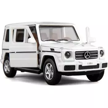 Масштаб 1/32, литые под давлением модели автомобилей, игрушечные машинки, Benz G350 AMG, игрушечный автомобиль с откидным механизмом из сплава со звуком и светом, игрушка для девочек и мальчиков, детские игрушки 1/32-Size:14.4*6*6cm