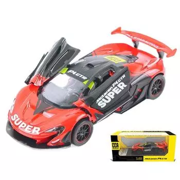 Масштаб 1/32 McLaren P1 GTR, литая под давлением модель автомобиля, игрушечный автомобиль с откатным механизмом, звуком и светом для детей, коллекция подарков для мальчиков и девочек 1/32-Size:15*6.2*3.5cm красный