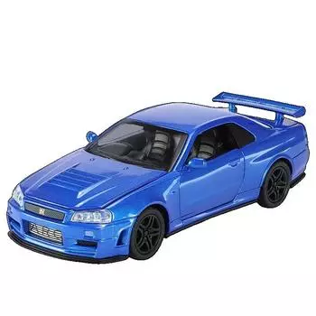 Масштаб 1/32 Nissan GTR R34 SKYLINE Fast Alloy Simulation Car Model Diecasts & Toy Vehicles and Furious Cars Decoration Toys for Children Boy синий
