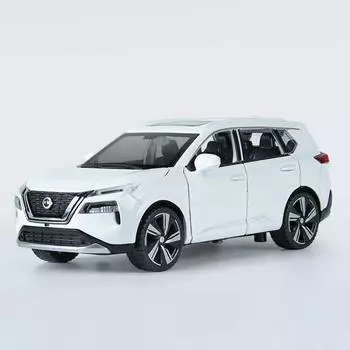 Масштаб 1/32 Nissan X-Trail SUV, модель автомобиля, игрушечный автомобиль из сплава со звуком и светом для детей, подарок 1/32-Size:14.7*6.5*5cm чёрный