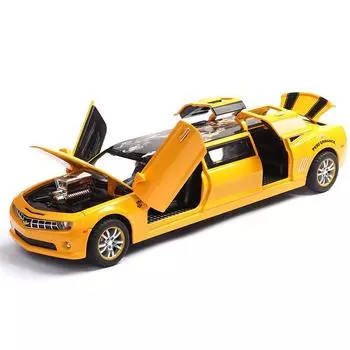 Масштаб 1/32, расширенная литая под давлением модель автомобиля Camaro, игрушечный автомобиль с откатным механизмом, звуком и светом для детей, коллекция подарков для мальчиков и девочек