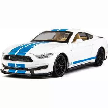 Масштаб 1/32 Shelby GT350, литая под давлением модель автомобиля, игрушечная машинка с откатным механизмом со звуком и светом для мальчиков и девочек, подарок