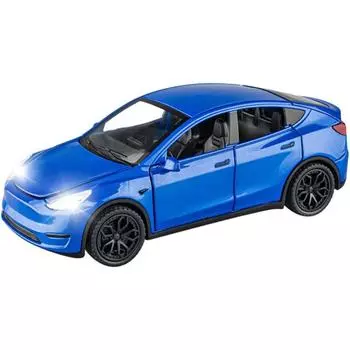 Масштаб 1/32 Tesla Model Y, модель автомобиля из сплава, литая под давлением игрушечный транспорт, легкосплавный автомобиль с откидным механизмом, подсветкой и музыкой, мини-автомобили, игрушки для детей, подарок 1/32-Size:15.4*7.2*4.4cm