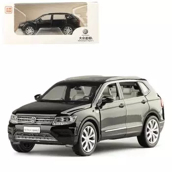 Масштаб 1/32 Tiguan L, литая под давлением модель автомобиля из сплава, модель игрушечного автомобиля со звуком и светом, детская игрушка-автомобиль с откидной спинкой, выставки коллекций праздничных подарков 1/32-Size:15*6*5cm