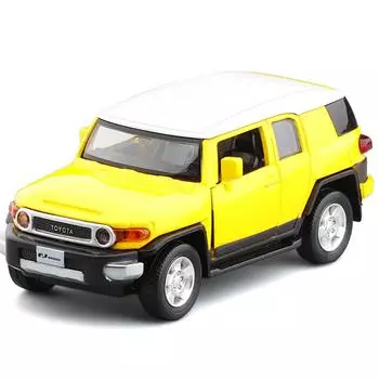Масштаб 1:32 Toyota FG Cruzer Game DICAST Многоцелевая модель спортивного автомобиля с задним прицепом, которая может открывать дверную группу в подарок для маленьких мальчиков 1/32-Size:14*6*5.5cm жёлтый